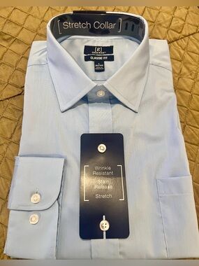 ✨NWT George Light Blue Classic Fit Stretch Collar Dress Shirt